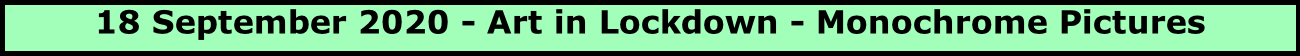 18 September 2020 - Art in Lockdown - Monochrome Pictures